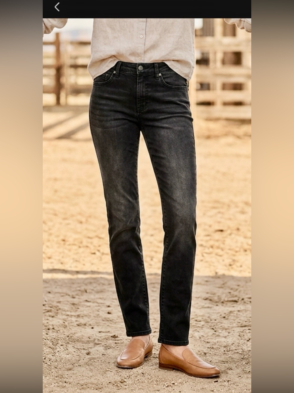 Eileen Fisher organic cotton mid-rise stretch black jeans Kay Howard NWOT size 8